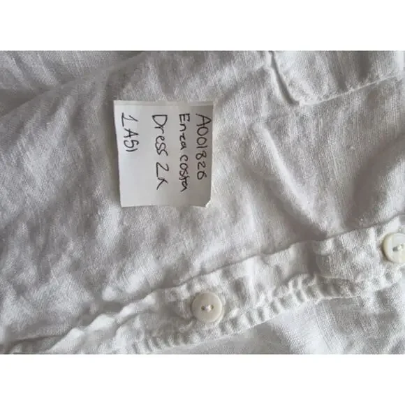 Enza Costa X REVOLVE Linen Maxi Shirt Dress in White Large A001826